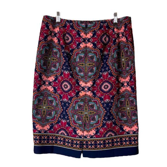 Talbots Pencil Skirt Straight Textured Burgundy Pink Multicolored Women’s 12 - Picture 4 of 9